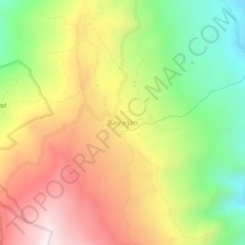 Barragán topographic map, elevation, terrain