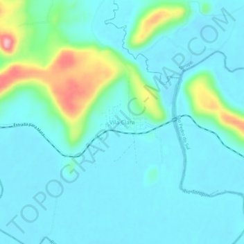 Vila Clara topographic map, elevation, terrain