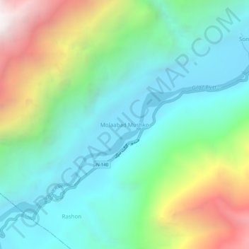 Molaabad Mushko topographic map, elevation, terrain