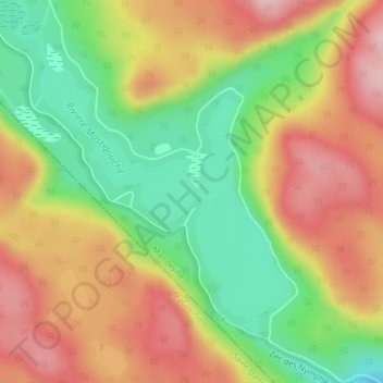 Lac Sainte-Rose topographic map, elevation, terrain