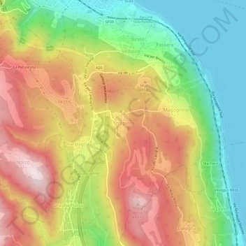 Stropino topographic map, elevation, terrain
