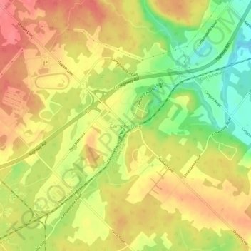 Campbellville topographic map, elevation, terrain