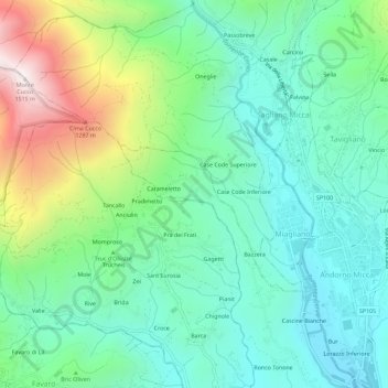 Case Morbe topographic map, elevation, terrain