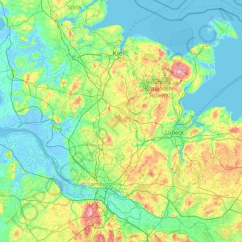 Segeberg topographic map, elevation, terrain
