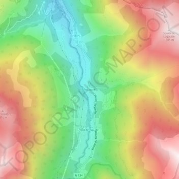 Troussilh topographic map, elevation, terrain