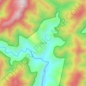 Namal topographic map, elevation, terrain