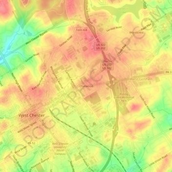 Chatwood topographic map, elevation, terrain