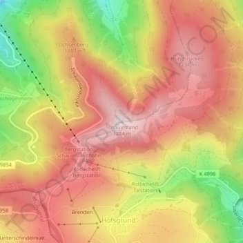 Oberried topographic map, elevation, terrain