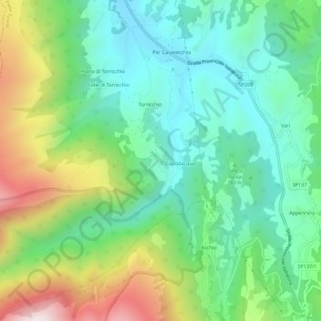 Tazza topographic map, elevation, terrain
