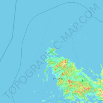 Calauit Island topographic map, elevation, terrain