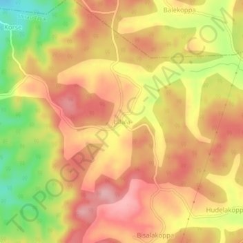 Ullala topographic map, elevation, terrain