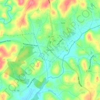 Marietta topographic map, elevation, terrain