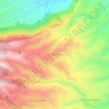 Wonokerso topographic map, elevation, terrain