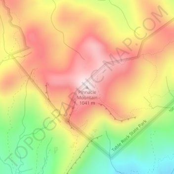 Pinnacle Mountain topographic map, elevation, terrain