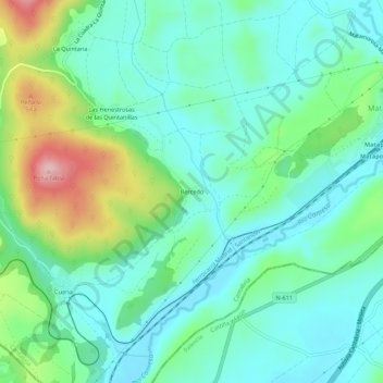 Bercedo topographic map, elevation, terrain