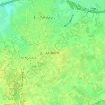 Sprundel topographic map, elevation, terrain