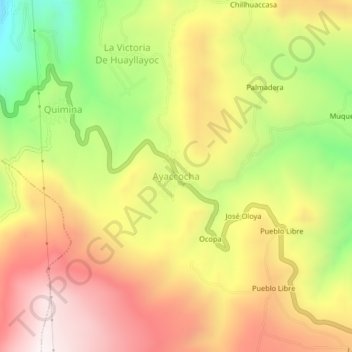Ayaccocha topographic map, elevation, terrain