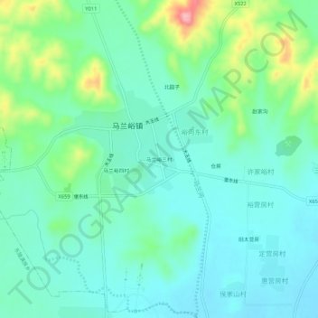 Malanyusancun topographic map, elevation, terrain
