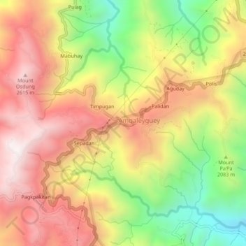 Sinipsip topographic map, elevation, terrain