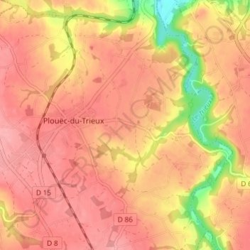 Lec'h An Moal topographic map, elevation, terrain