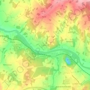 Coldebouye topographic map, elevation, terrain