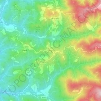Castagnoli topographic map, elevation, terrain