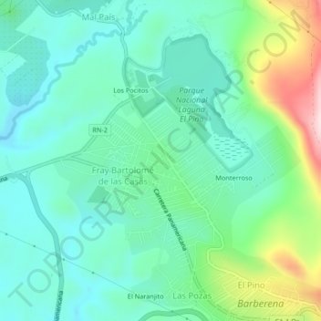 El Cerinal topographic map, elevation, terrain