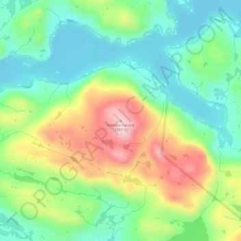 Urevassnutane topographic map, elevation, terrain