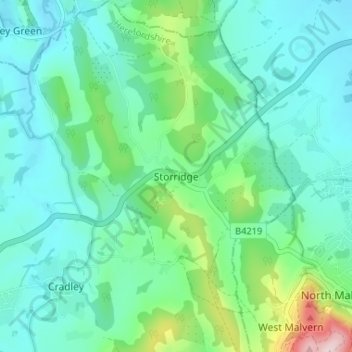 Storridge topographic map, elevation, terrain