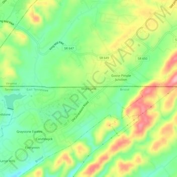 Stonegate topographic map, elevation, terrain