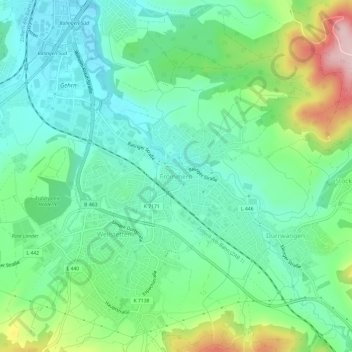 Frommern topographic map, elevation, terrain