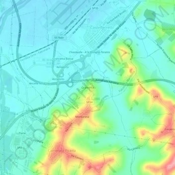 Grancetta topographic map, elevation, terrain