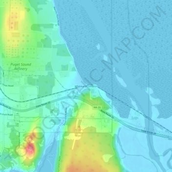 Whitmarsh Junction topographic map, elevation, terrain