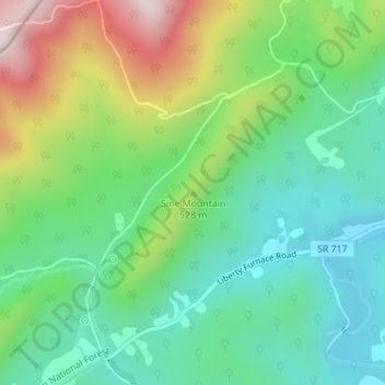 Sine Mountain topographic map, elevation, terrain