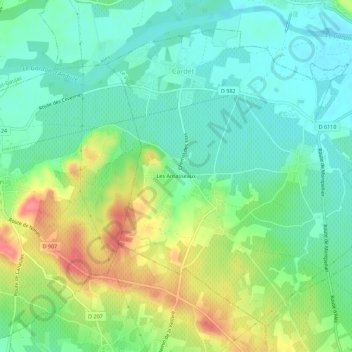 Les Arnasseaux topographic map, elevation, terrain