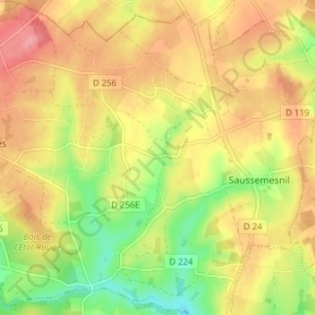 Hameau Tourraine topographic map, elevation, terrain