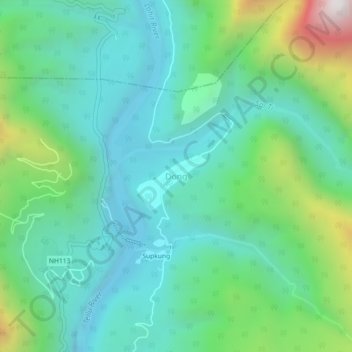 Dong topographic map, elevation, terrain