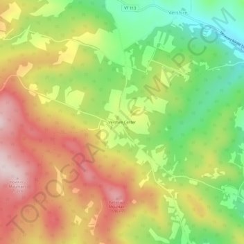 Vershire Center topographic map, elevation, terrain