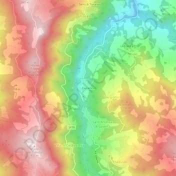 Zaccarlina topographic map, elevation, terrain