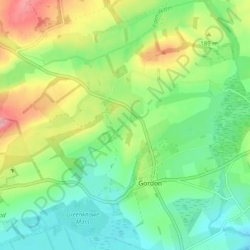 Greenknowe topographic map, elevation, terrain