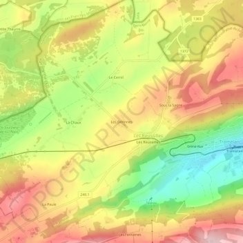 Les Gérinnes topographic map, elevation, terrain