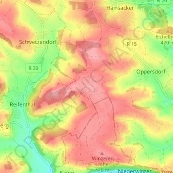 Tremmelhauserhöhe topographic map, elevation, terrain