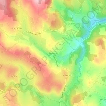 Rimeizenc topographic map, elevation, terrain