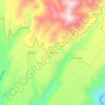 Yuramayo topographic map, elevation, terrain