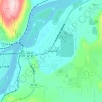 Thornhill topographic map, elevation, terrain