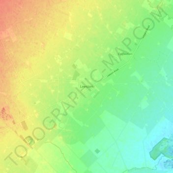 Leeston topographic map, elevation, terrain