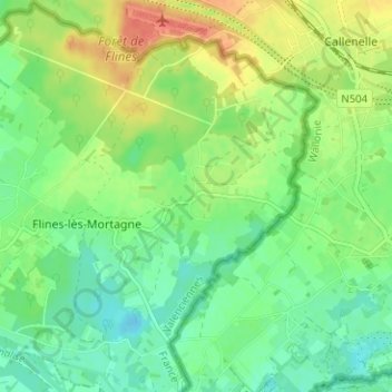 Rouillon topographic map, elevation, terrain