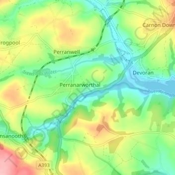 Church Town topographic map, elevation, terrain
