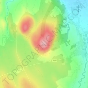 Crocknakilladerry topographic map, elevation, terrain