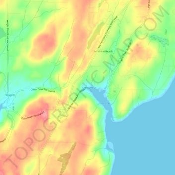 Glencove topographic map, elevation, terrain